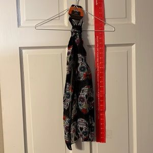Day of the Dead Lightweight Scarf 
Black
11” x 60”
NWT